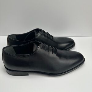 Brand new fine leather upper and lining mens oxford dress shoes black size 8.5